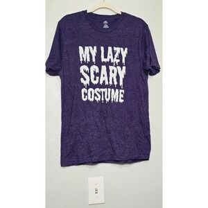 Way to Celebrate Halloween Mens Purple My Lazy Scary Costume Graphic T-Shirt M